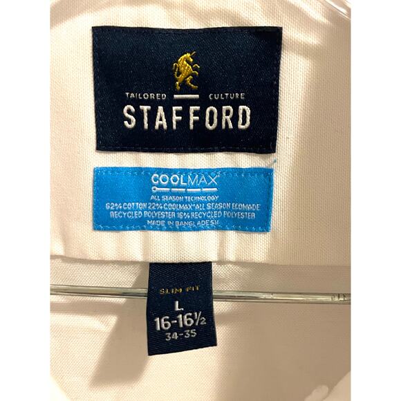 Stafford Slim Fit Coolmax Oxford Button Down - Picture 3 of 6
